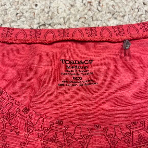 Toad & Co Ursa Tunic 3/4 Sleeve Organic Cotton Blend Sz M Pink Floral Pockets - Picture 9 of 9